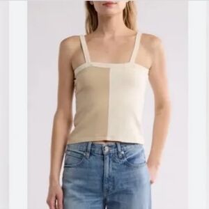 Madewell Colorblock Cream and Tan Tank Top